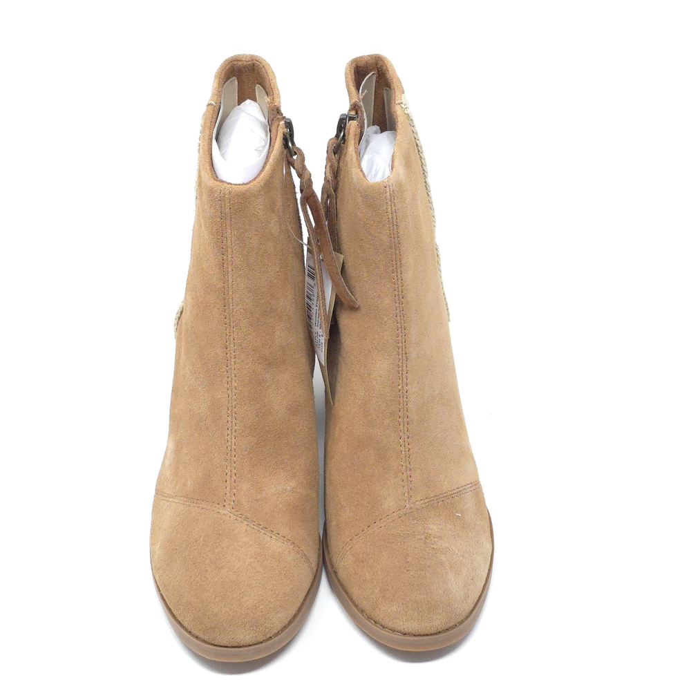 TOMS Evelyn Brown Suede Stacked Heel Ankle Boots 6M - Picture 6 of 12